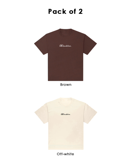 Brown & Off-white Solid combo