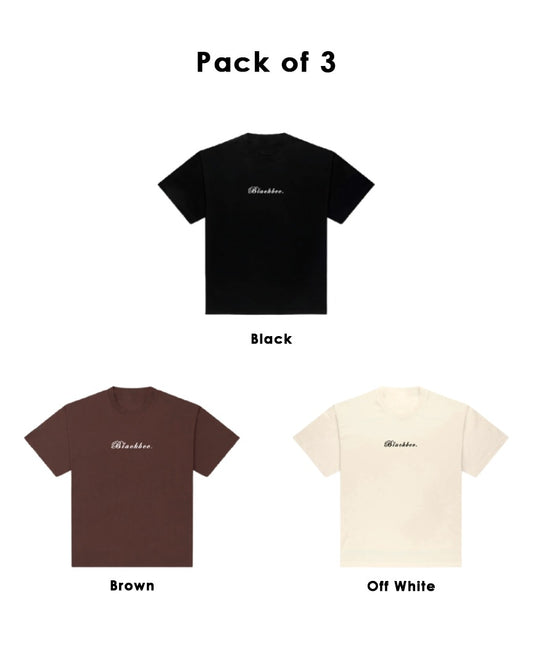 Pack of 3 Black, Off-White & Brown Combo